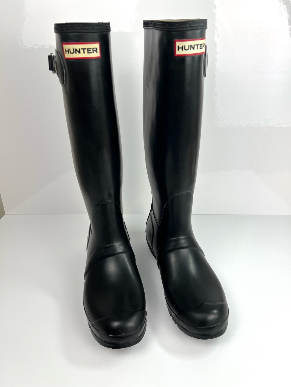 Hunter Black Tall Gloss Rain Boots - Picture 3 of 13